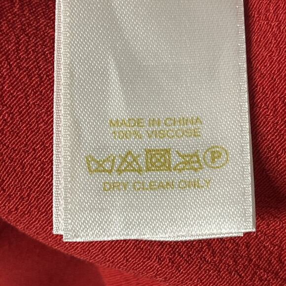 Kate Spade Katie Dress Size 4 Crepe Zip Back Tie Neck Red Cocktail Event Party - Picture 14 of 15